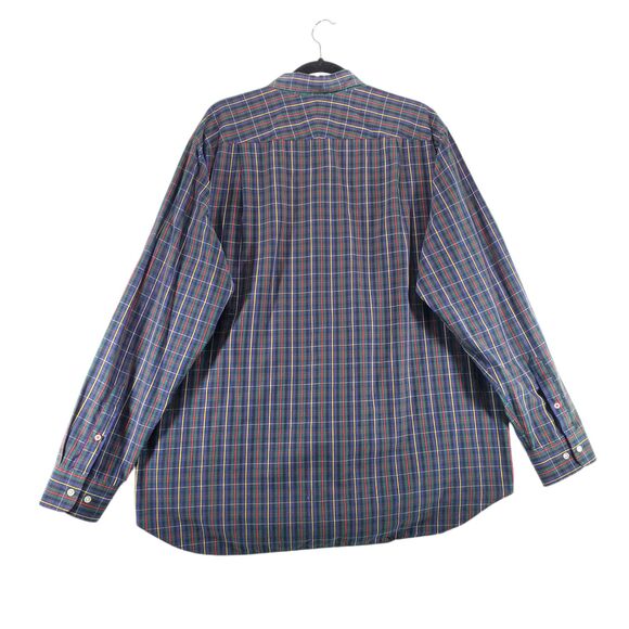 XL J. Mclaughlin Men's Button Up Shirt Plaid Blue Green Yellow Red Contrast Cuff - Picture 2 of 10